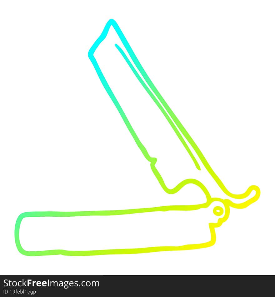 Cold Gradient Line Drawing Cartoon Traditional Razor