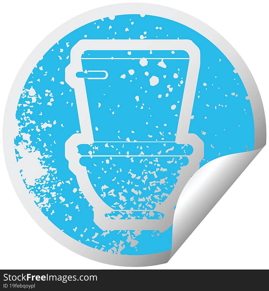 Toilet distressed sticker