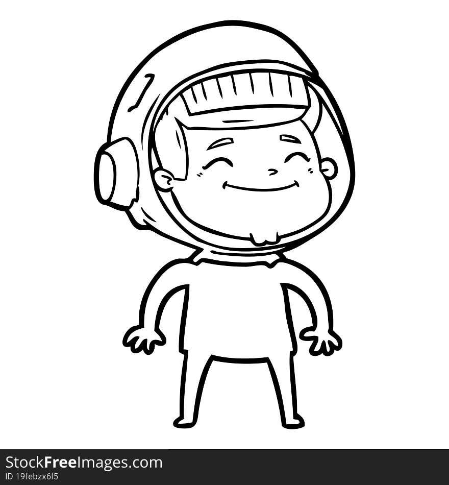 happy cartoon astronaut. happy cartoon astronaut