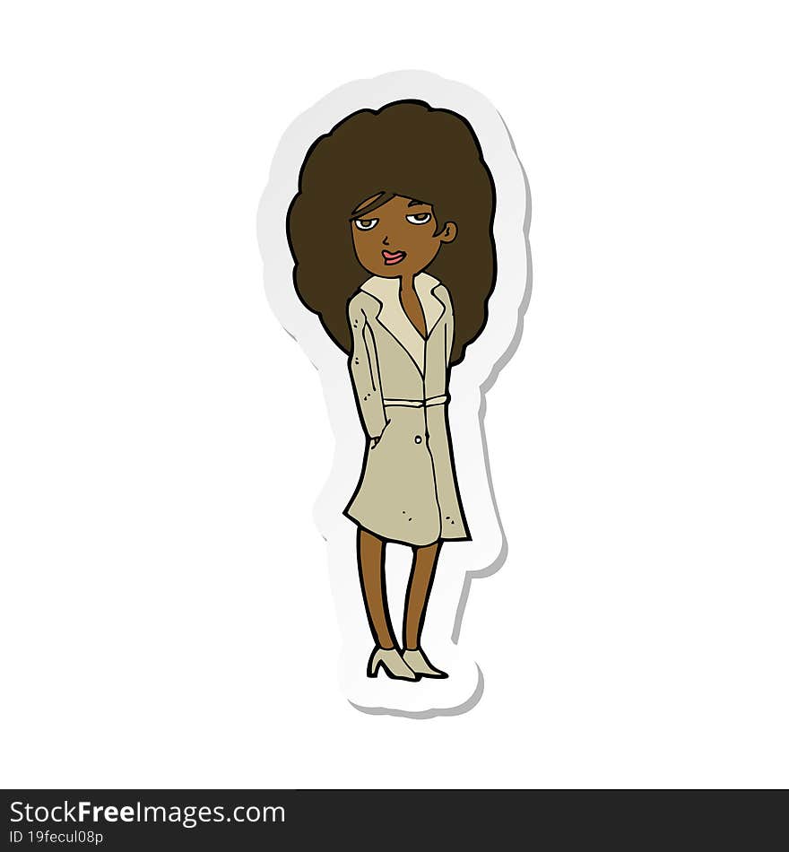 sticker of a cartoon female spy