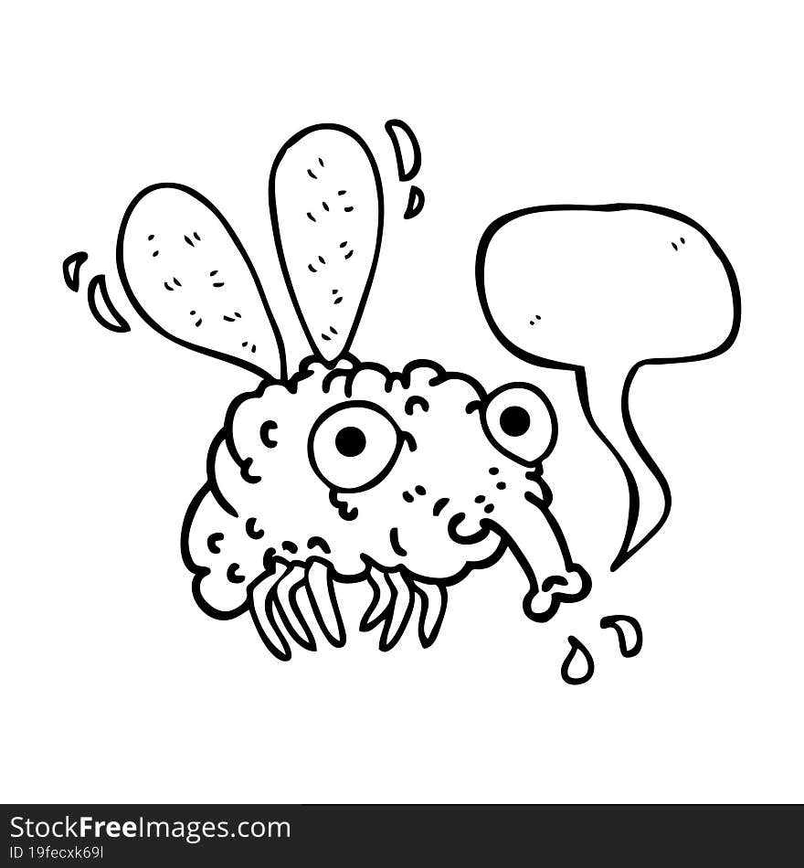 speech bubble cartoon fly