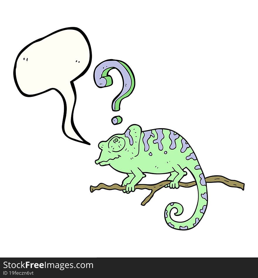 speech bubble cartoon curious chameleon