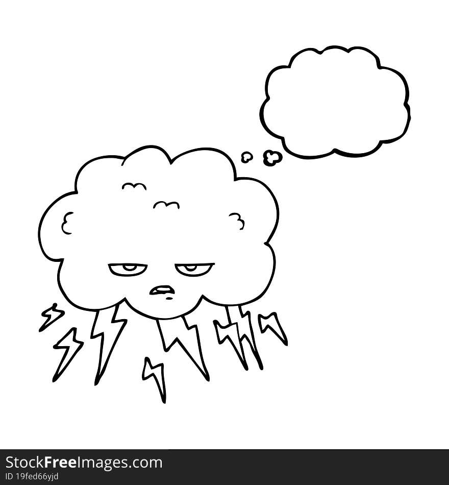 Thought Bubble Cartoon Thundercloud