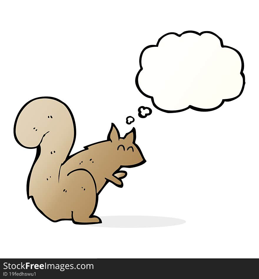 cartoon squirrel with thought bubble