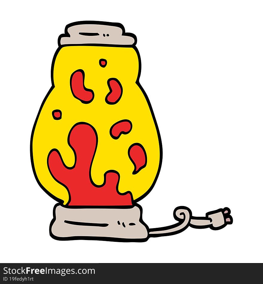 hand drawn doodle style cartoon lava lamp