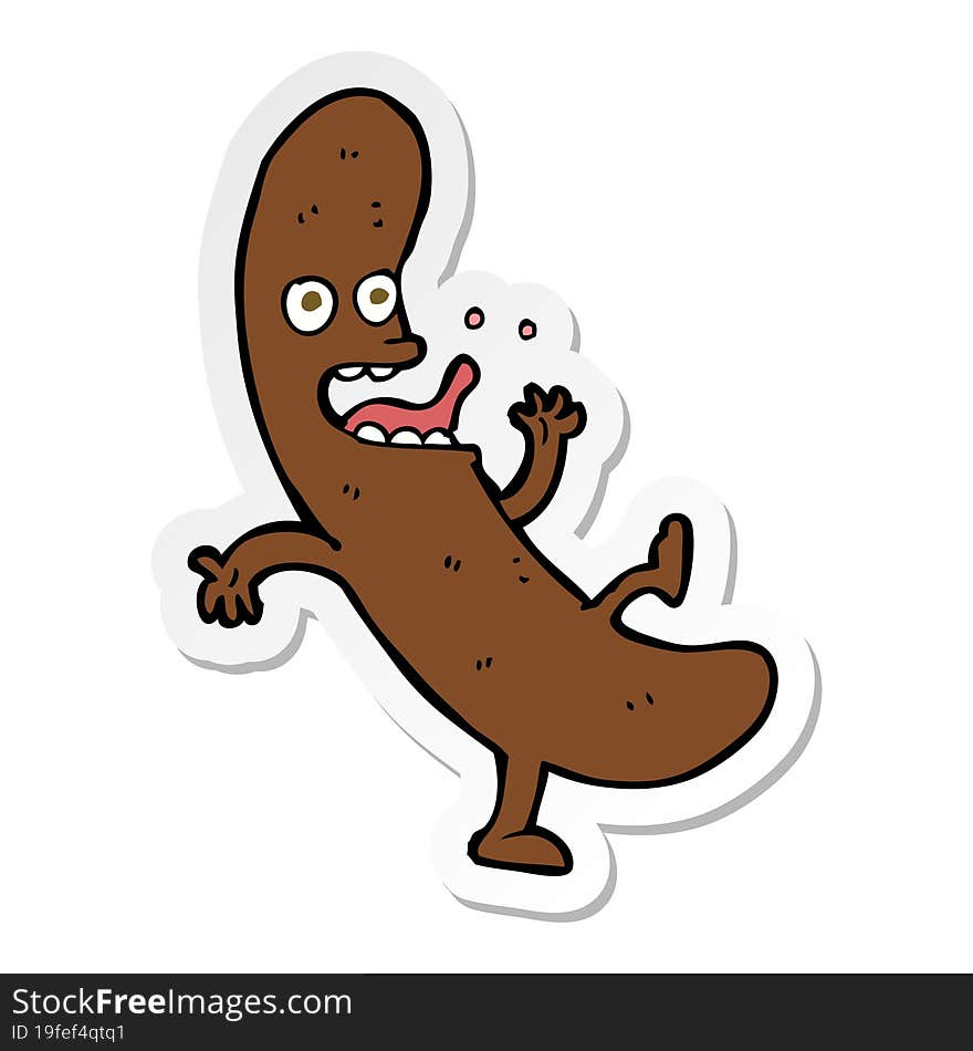 sticker of a cartoon sausage