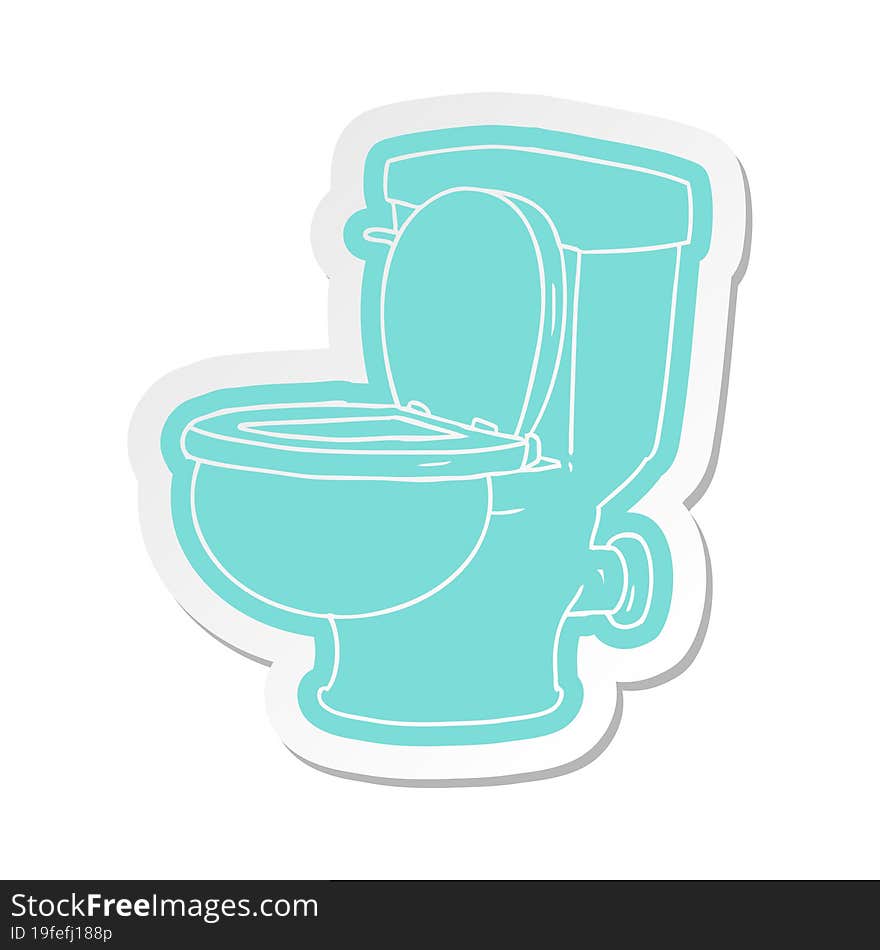 cartoon sticker of a bathroom toilet