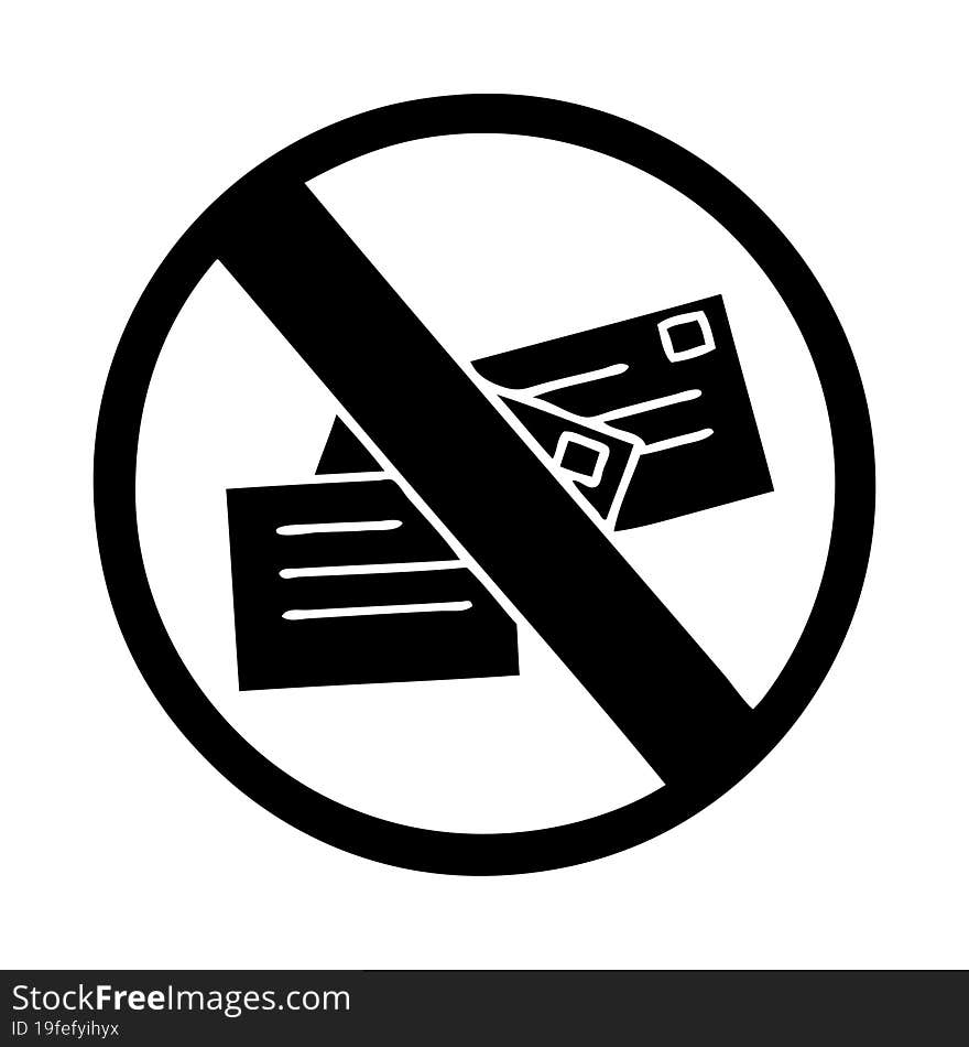 flat symbol of a no post sign. flat symbol of a no post sign