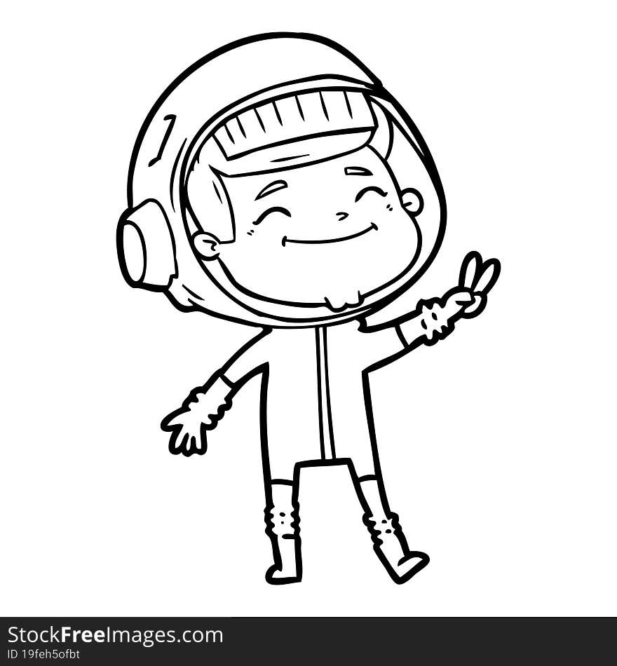 happy cartoon astronaut. happy cartoon astronaut