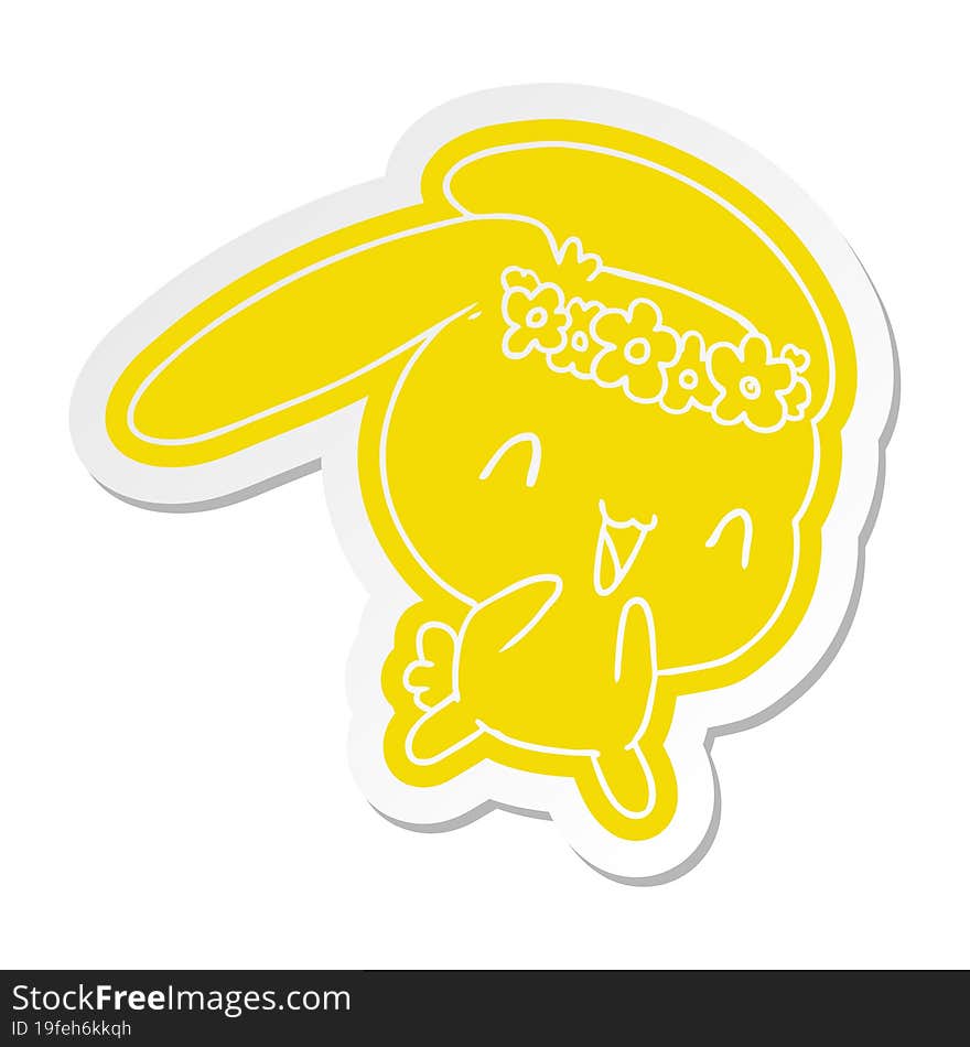 cartoon sticker kawaii cute furry bunny