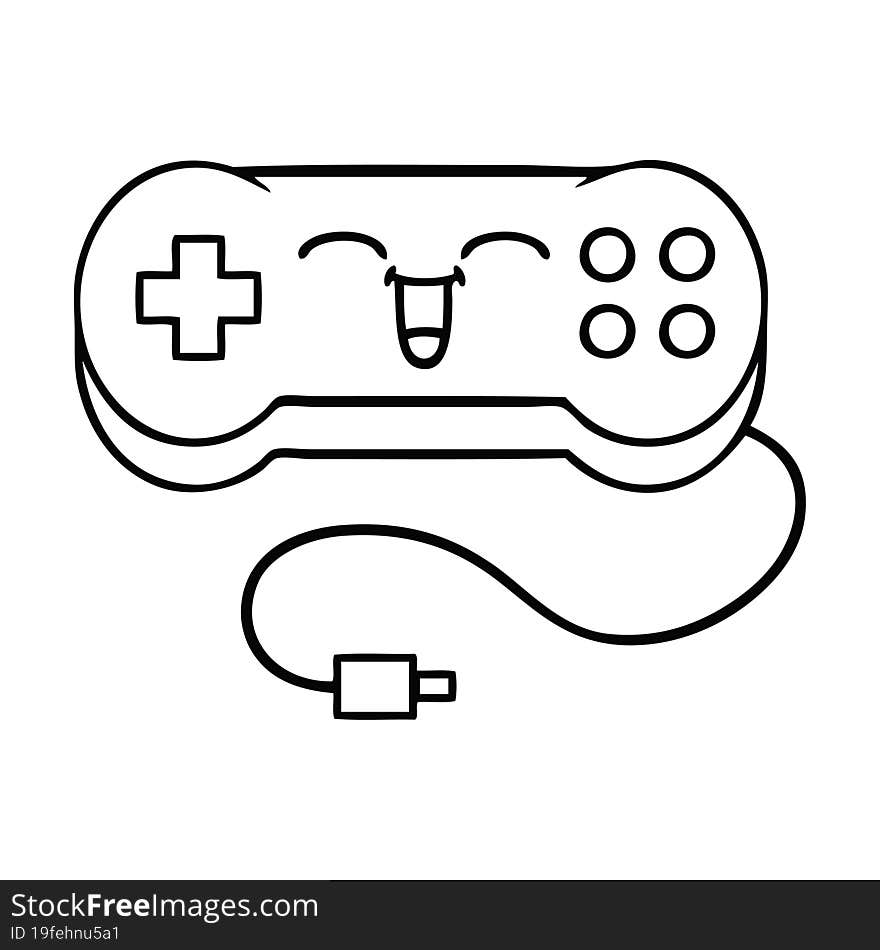 Line Drawing Cartoon Game Controller