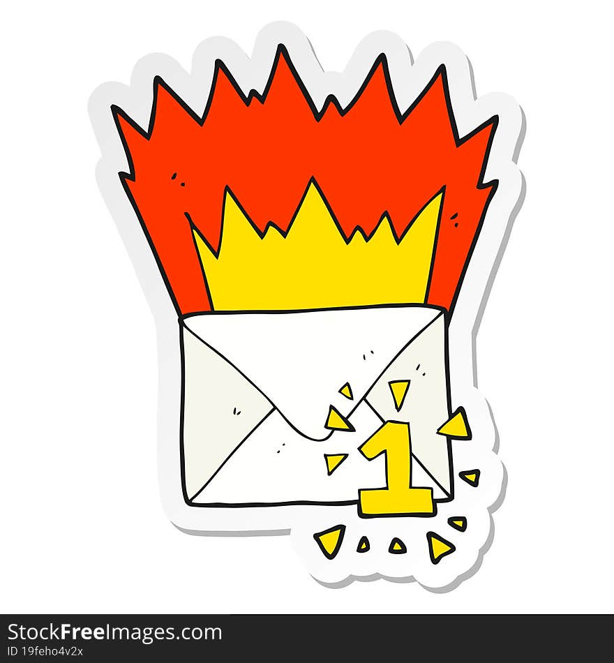 Sticker Of A Cartoon Email Message