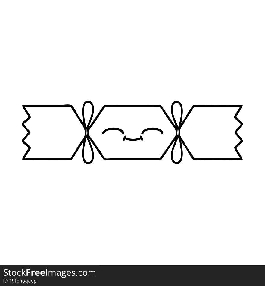 line drawing cartoon christmas cracker