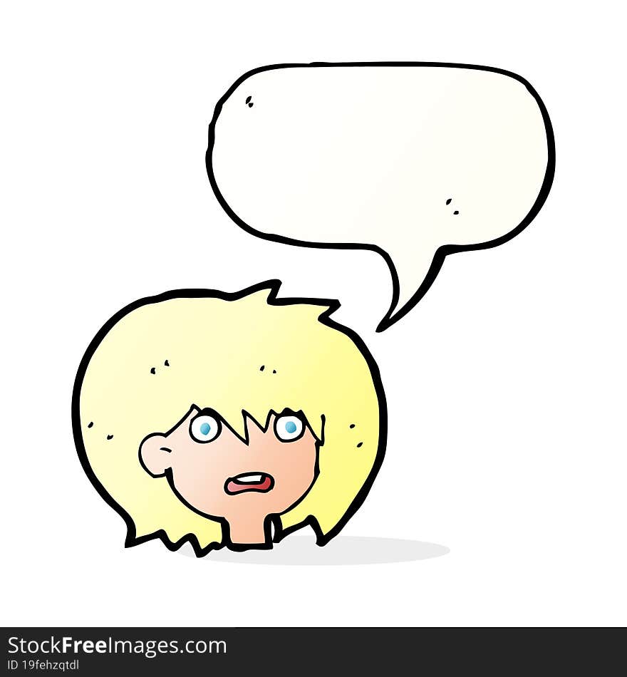 Cartoon Shocked Expression  With Speech Bubble