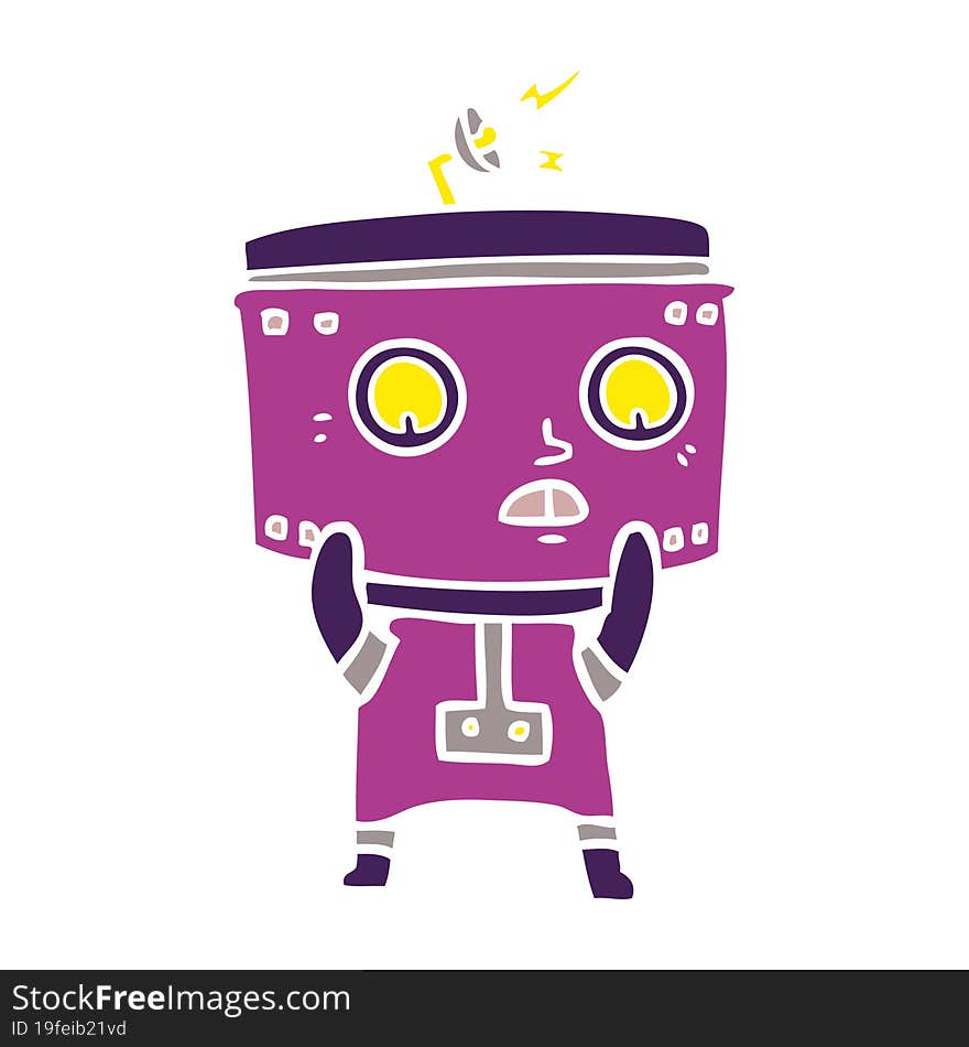 flat color style cartoon robot