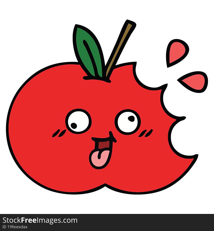 Cute Cartoon Red Apple