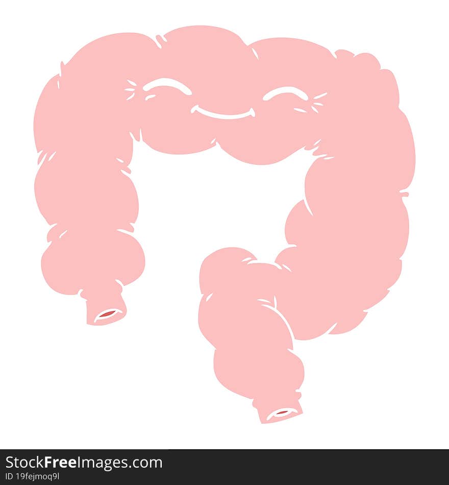 Flat Color Style Cartoon Happy Colon