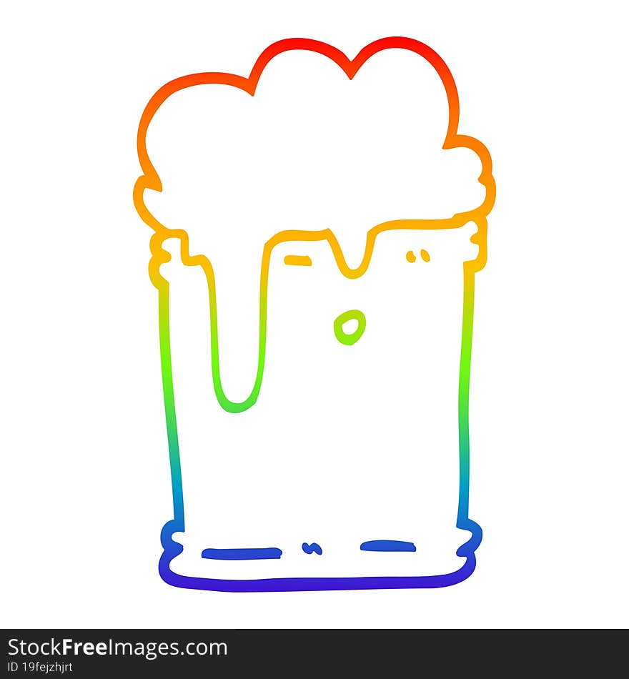 rainbow gradient line drawing cartoon fizzy drink