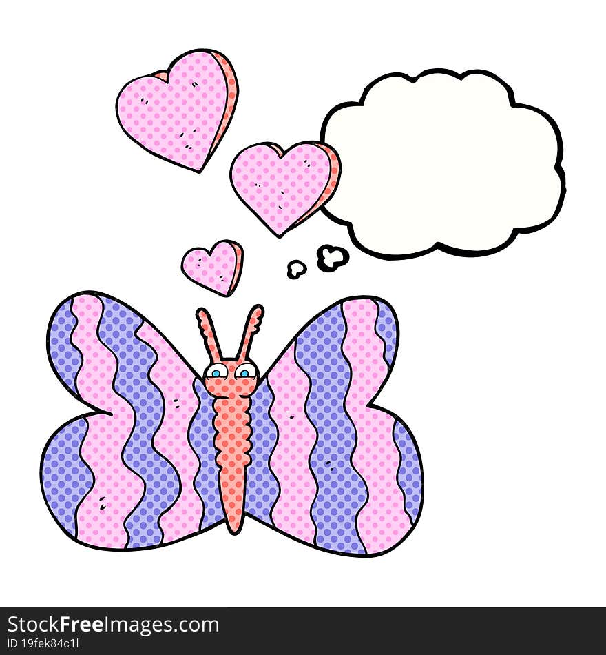 Thought Bubble Cartoon Butterfly