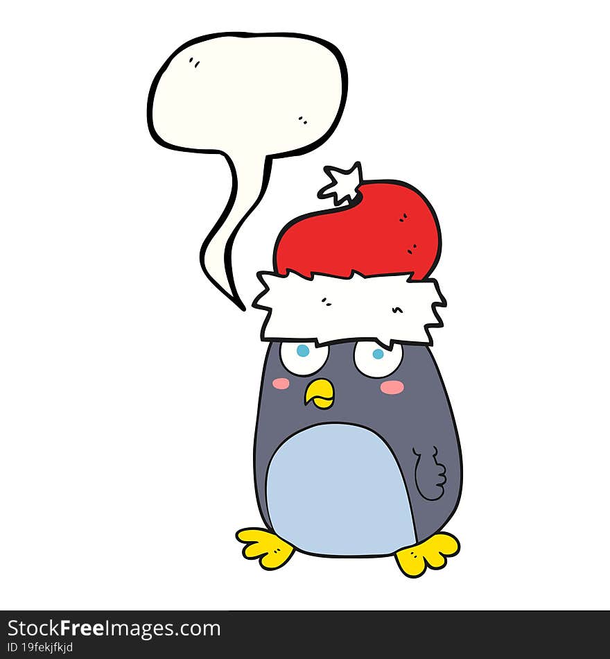 Speech Bubble Cartoon Penguin