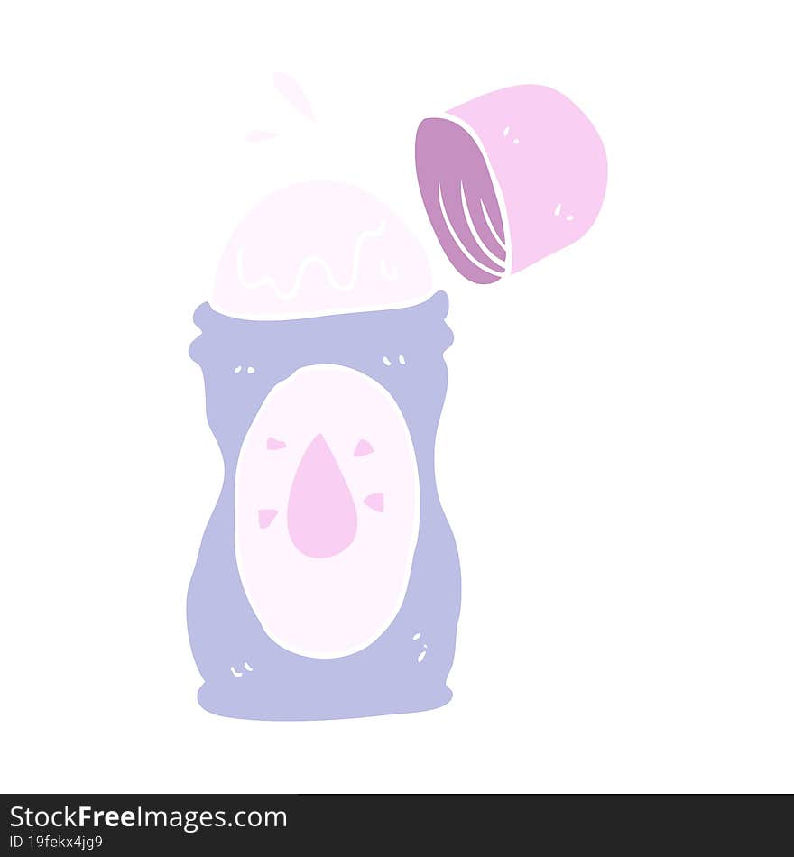 flat color illustration of a cartoon roll on deodorant