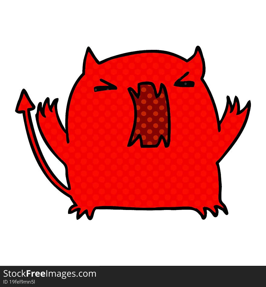 cartoon of a cute kawaii devil