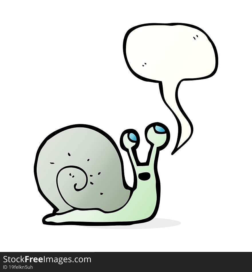 cartoon snail with speech bubble