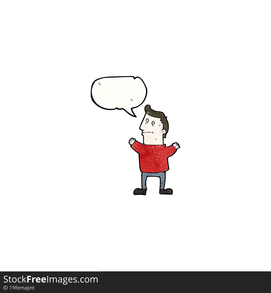 Cartoon Man With Speech Bubble