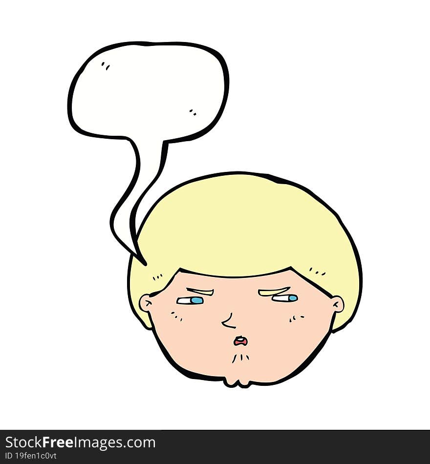 cartoon annoyed man with speech bubble