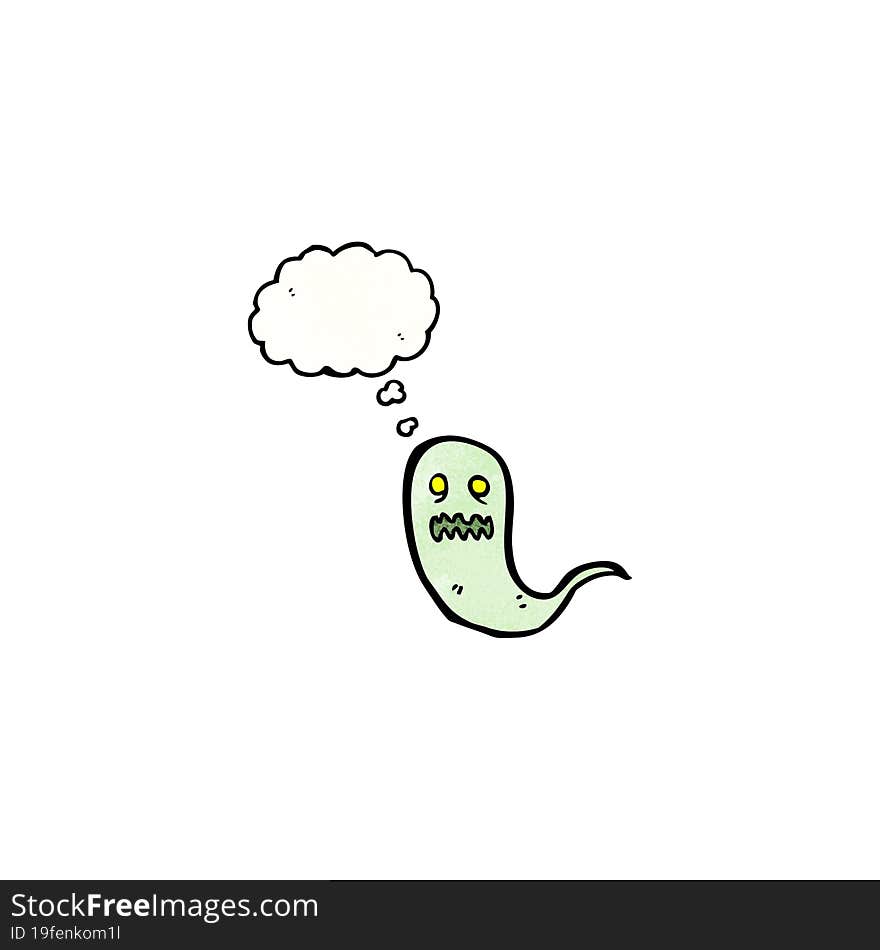 ghost with thought bubble cartoon