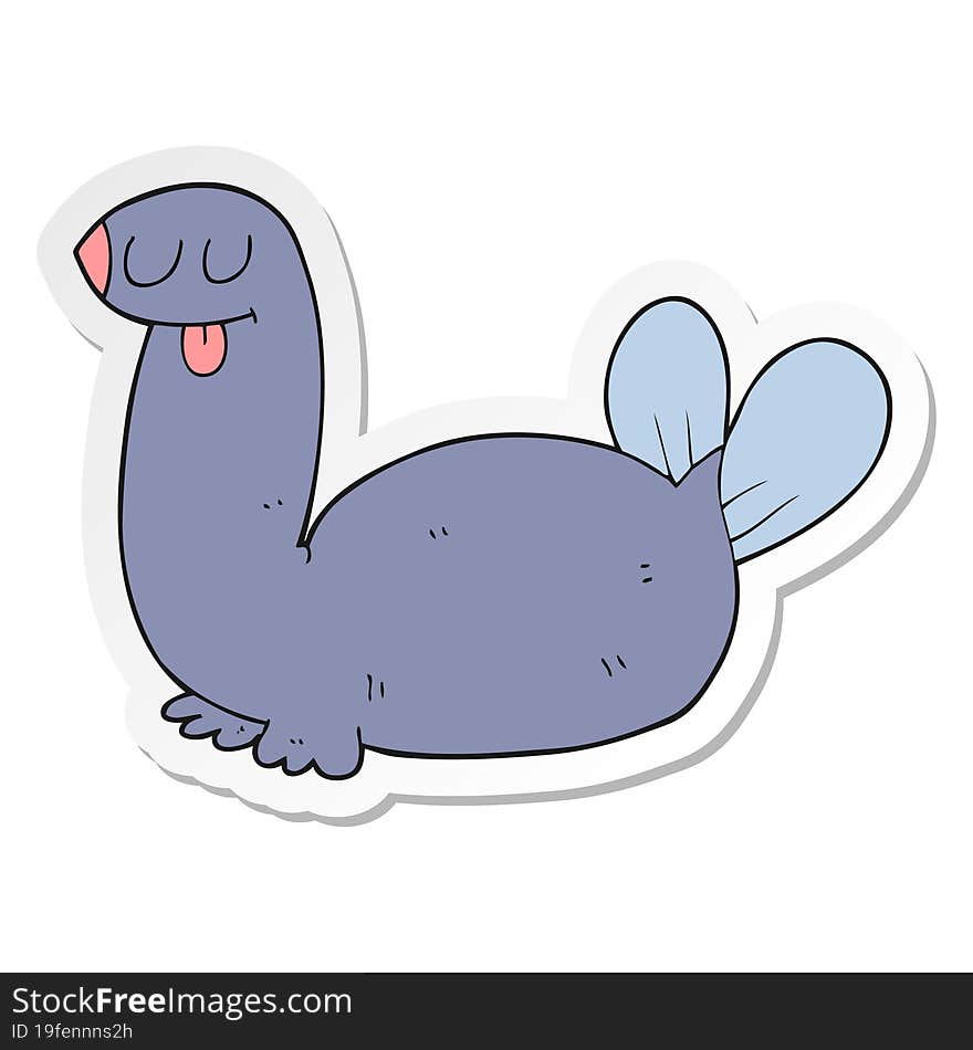 sticker of a cartoon seal