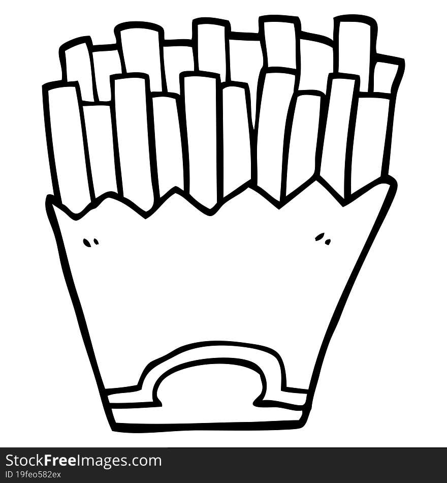 line drawing cartoon french fries