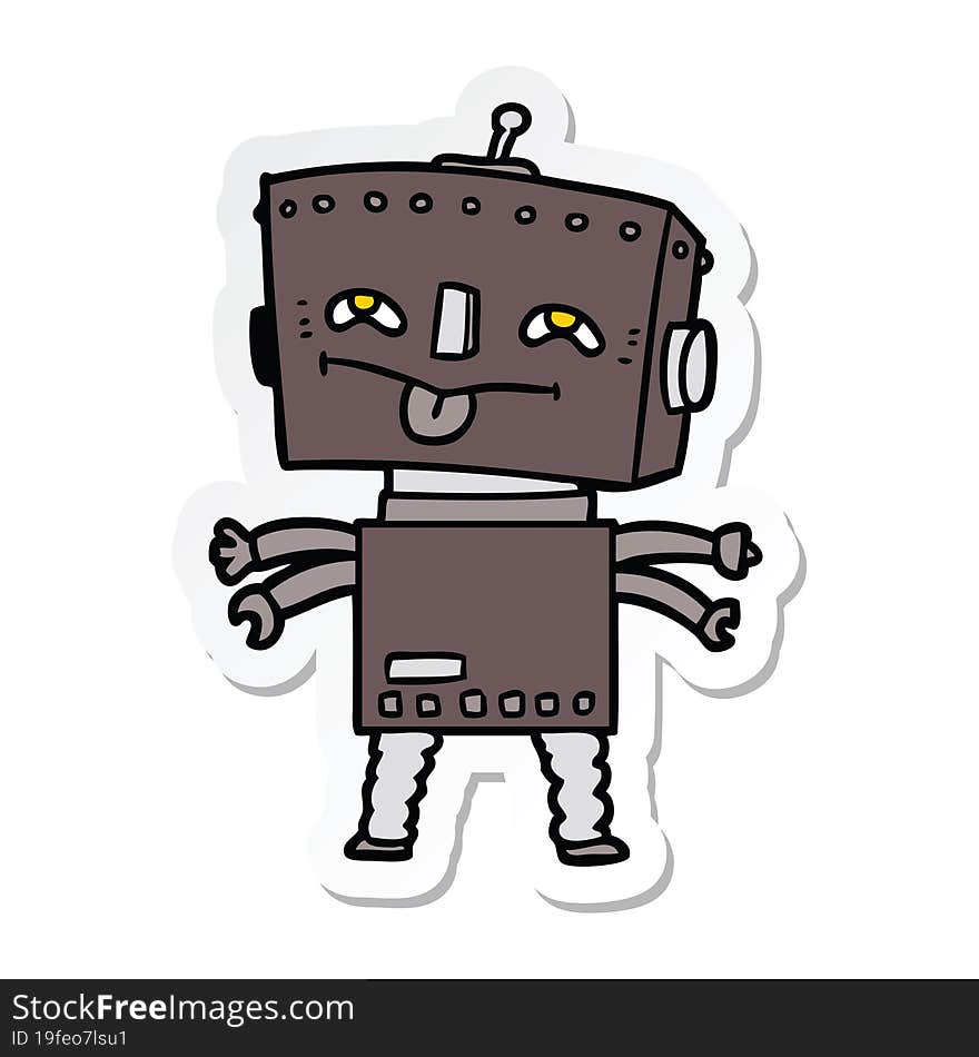 sticker of a cartoon robot