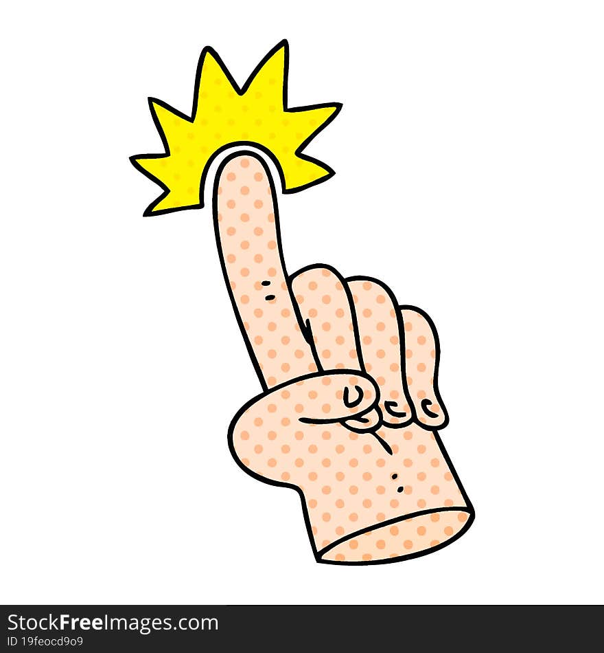 pointing finger quirky comic book style cartoon