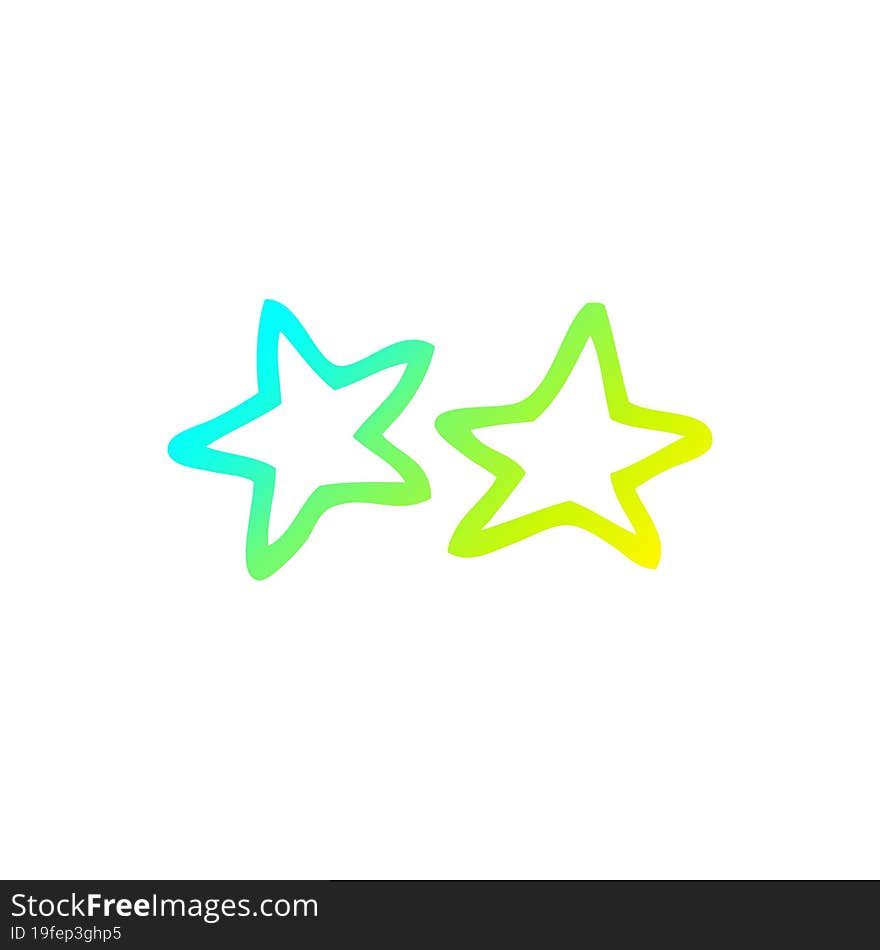 cold gradient line drawing cartoon stars