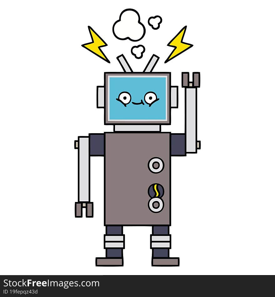 cute cartoon of a robot. cute cartoon of a robot