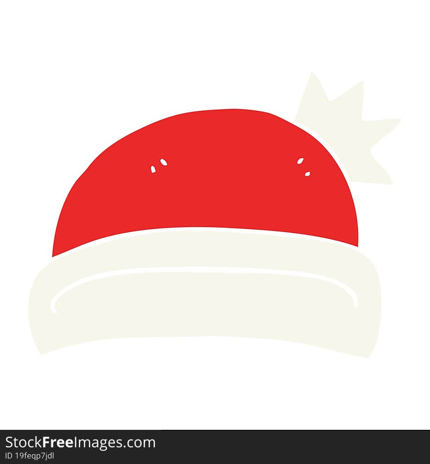 Flat Color Illustration Of A Cartoon Christmas Hat