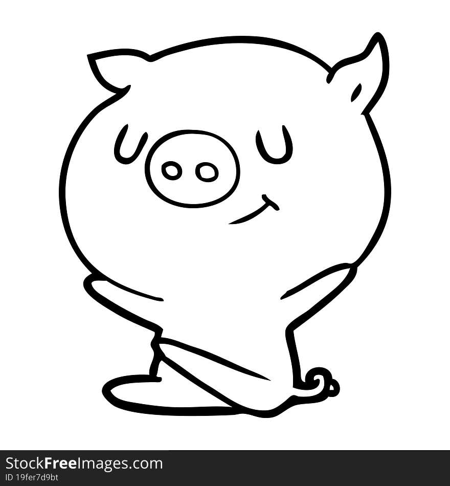 happy cartoon pig. happy cartoon pig