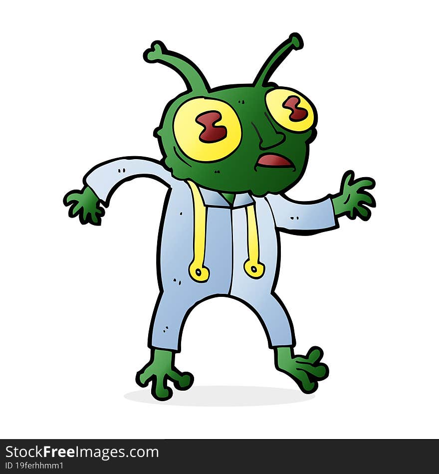 cartoon alien spaceman