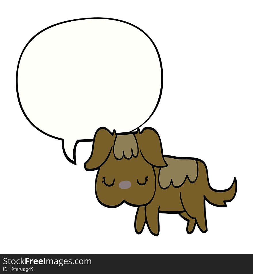 cartoon dog with speech bubble. cartoon dog with speech bubble