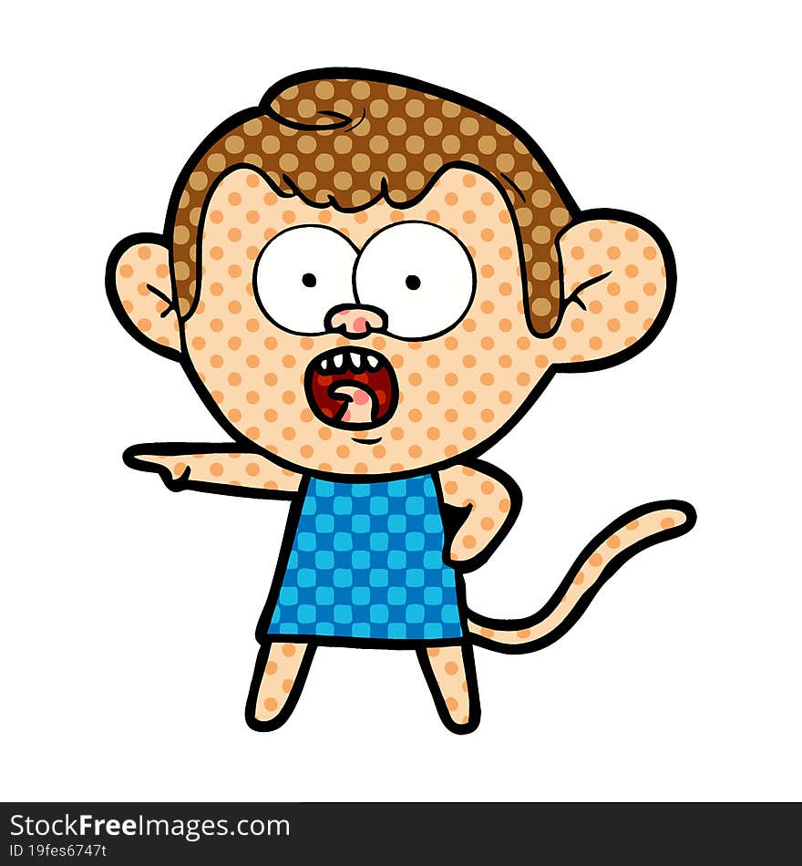 cartoon shocked monkey. cartoon shocked monkey