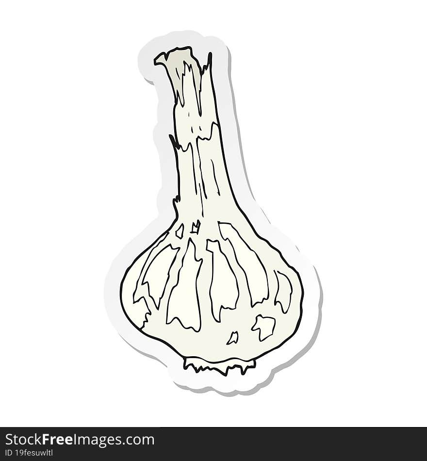 sticker of a cartoon garlic