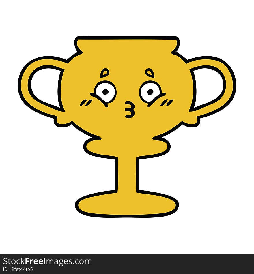 cute cartoon of a trophy. cute cartoon of a trophy