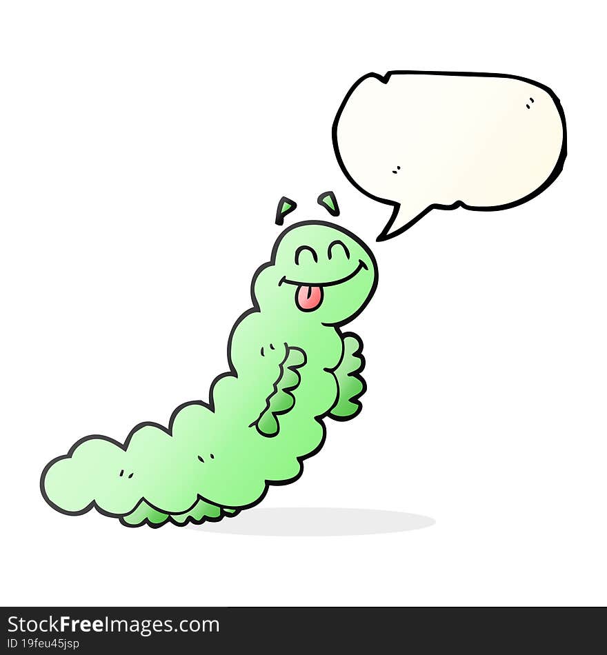 freehand drawn speech bubble cartoon caterpillar