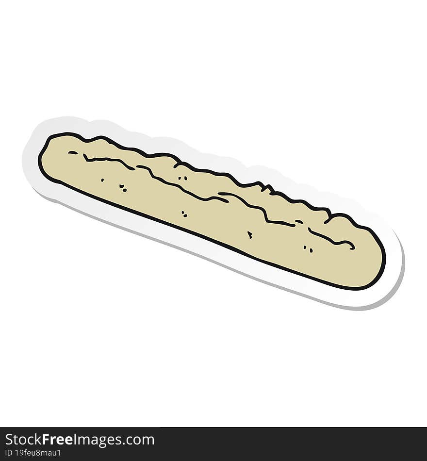 sticker of a cartoon baguette