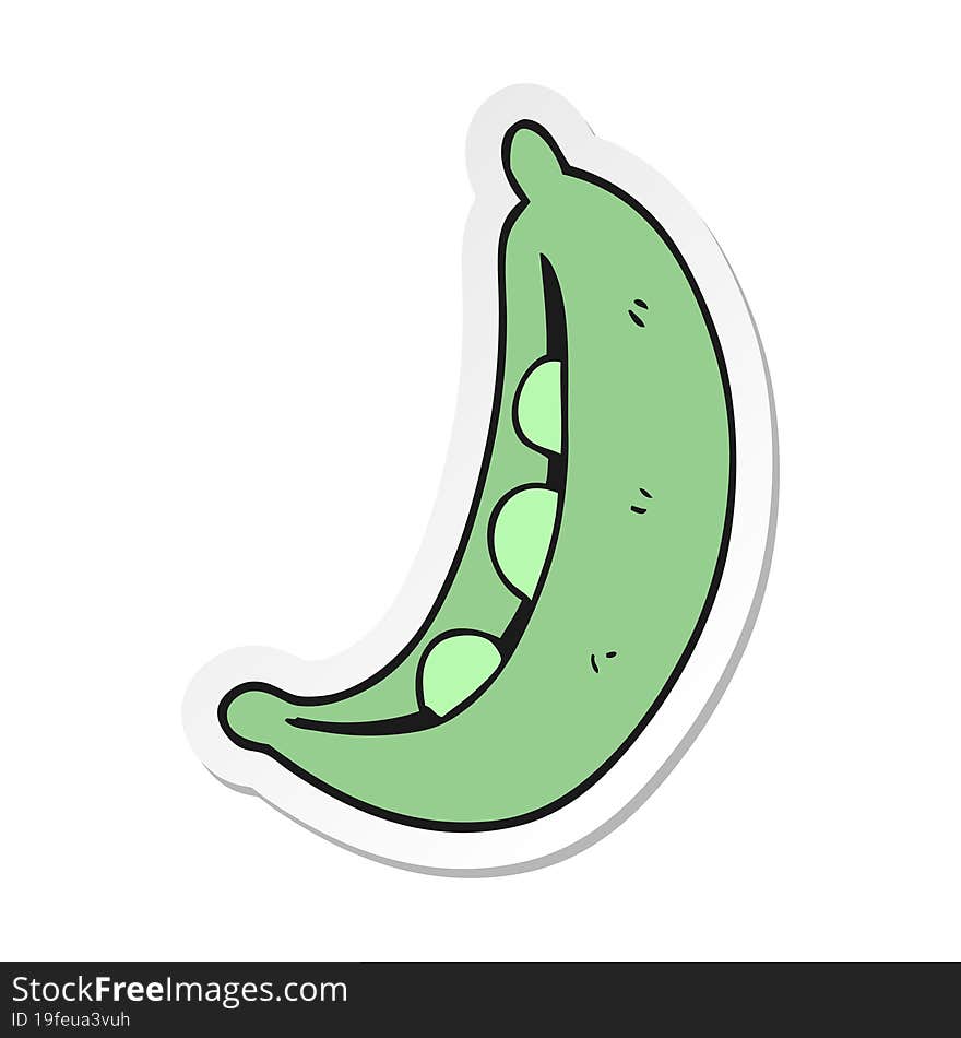 sticker of a cartoon peas