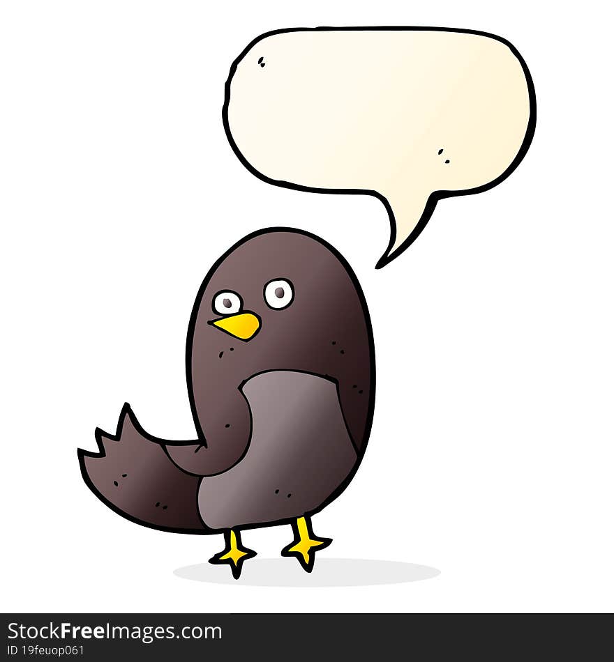 cartoon bird with speech bubble