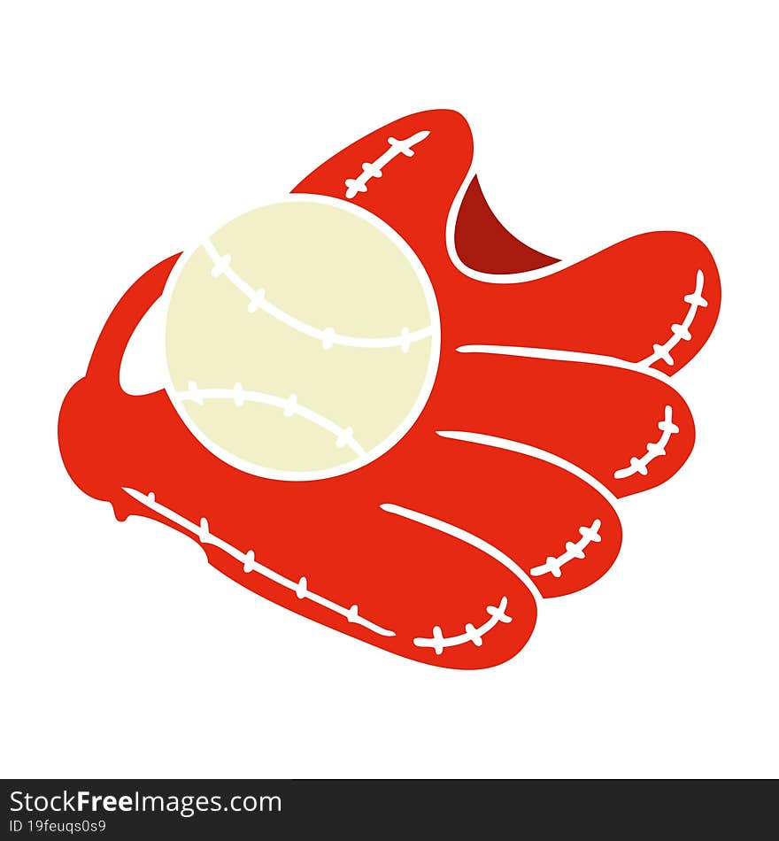 cartoon doodle of a baseball and glove