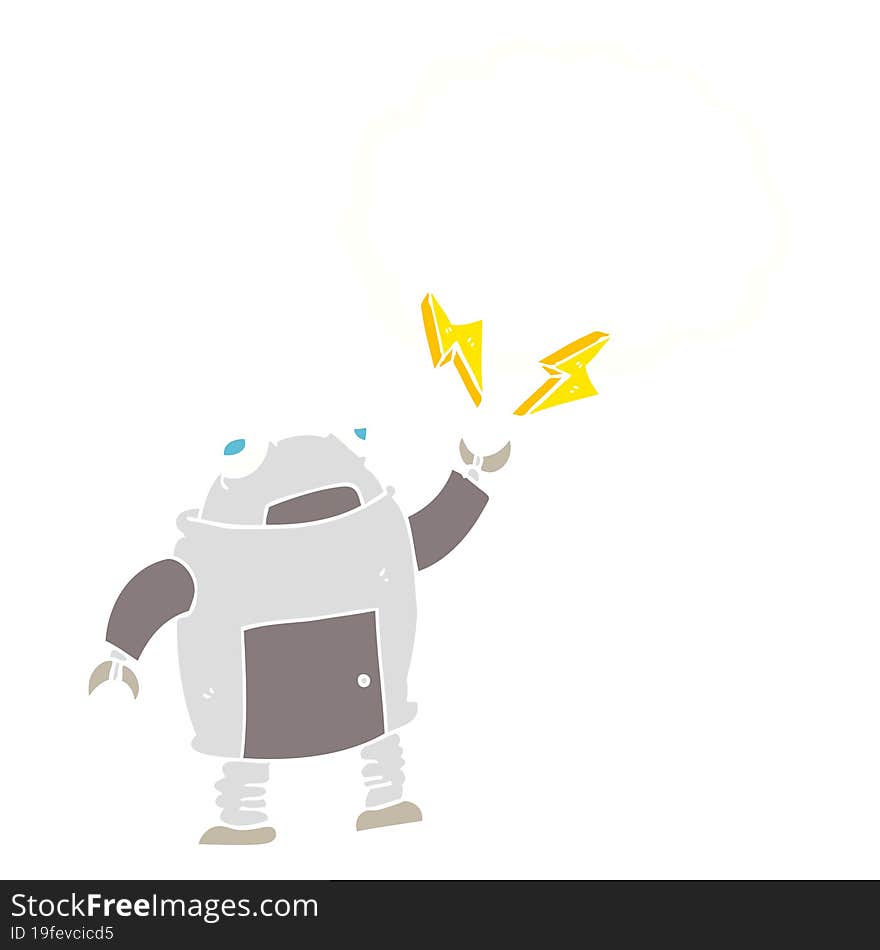 flat color illustration of a cartoon robot