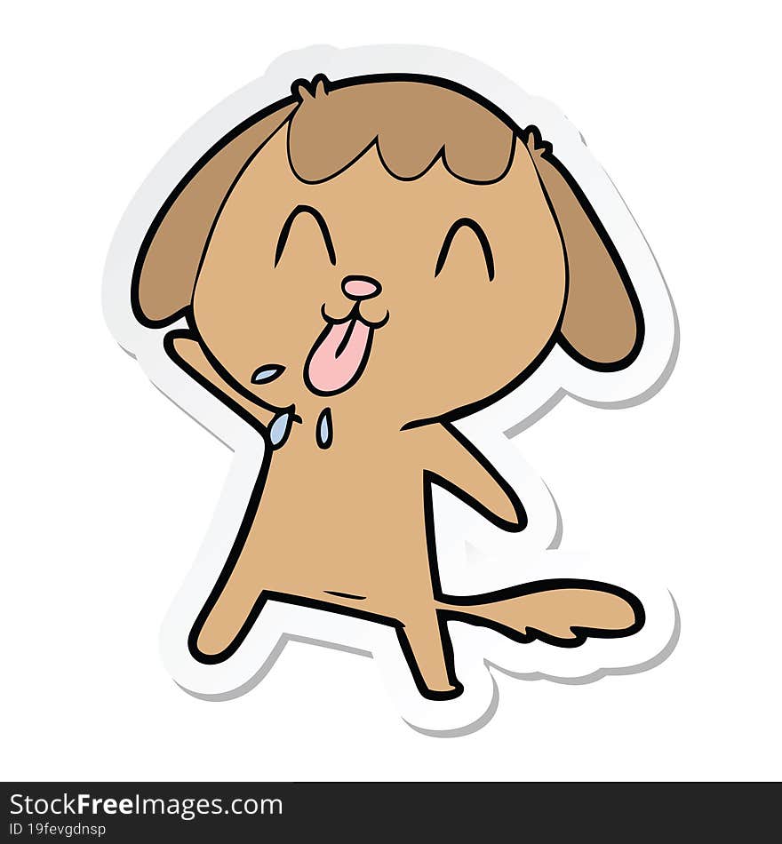 sticker of a cute cartoon dog